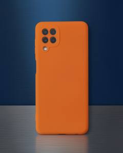 Samsung Galaxy A22 Kılıf Nano İçi Kadife Silikon - Turuncu