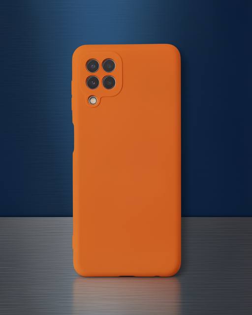 Samsung Galaxy A22 Kılıf Nano İçi Kadife Silikon - Turuncu