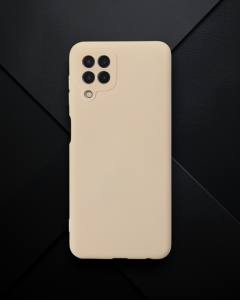 Samsung Galaxy A22 Kılıf Nano İçi Kadife Silikon - Pudra
