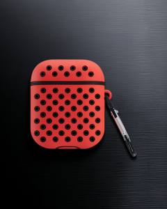 Apple Airpods 2 (2.nesil) Spor Delikli Kılıf - Kırmızı-siyah