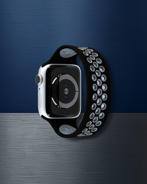 Apple Watch 42mm Ayarlı Delikli Silikon Kordon - Siyah Gri