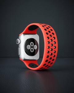 Apple Watch 42mm Ayarlı Delikli Silikon Kordon - Kırmızı Siyah