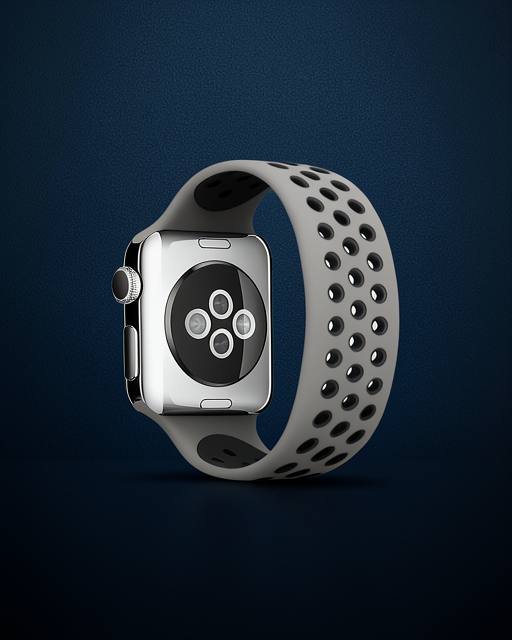 Apple Watch 42mm Ayarlı Delikli Silikon Kordon - Gri Siyah