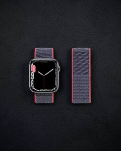 Apple Watch 42mm Hasırlı Cırtcırtlı Kordon - Pembe