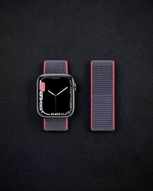 Apple Watch 42mm Hasırlı Cırtcırtlı Kordon - Pembe