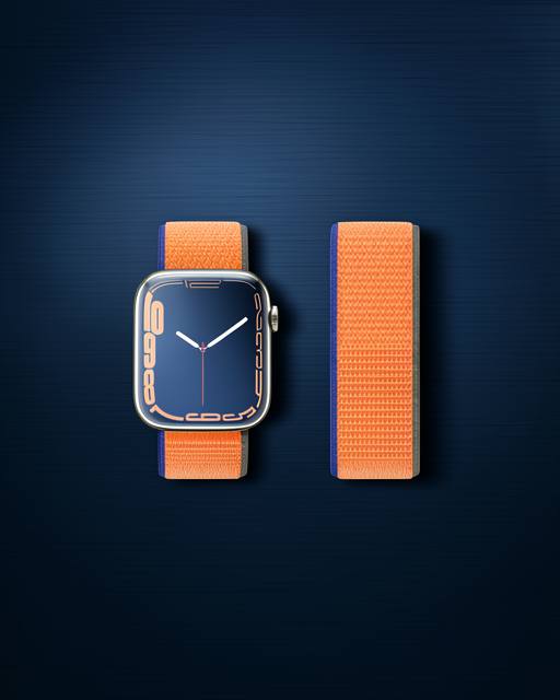 Apple Watch 42mm Hasırlı Cırtcırtlı Kordon - Turuncu