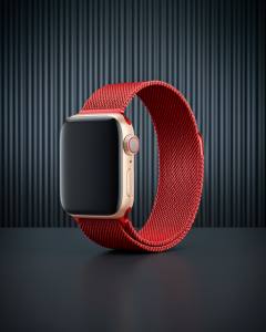 Apple Watch 38mm Metal Mıknatıslı Kordon - Kırmızı