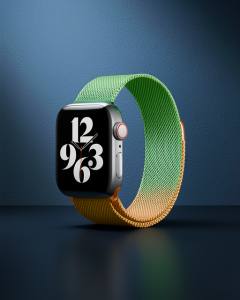 Apple Watch 38mm Metal Mıknatıslı Kordon - Turuncu-yeşil