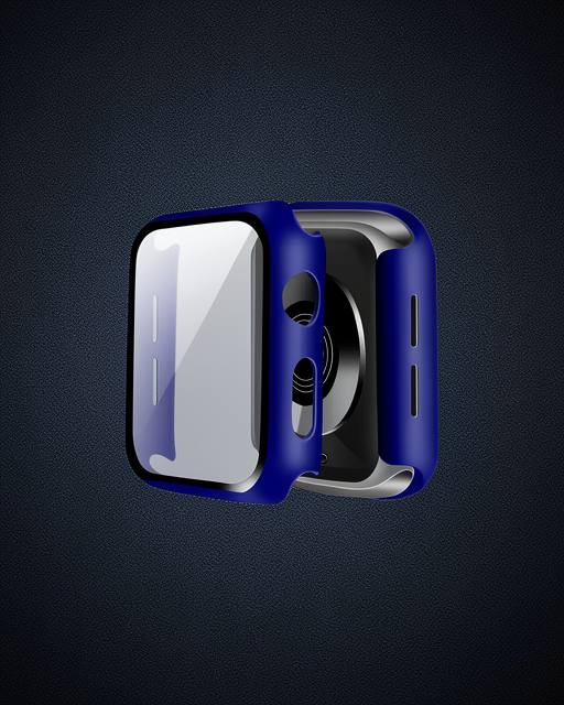 Apple Watch 38mm Camlı Kasa Ekran Koruyucu - Lacivert