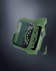 Apple Watch 38mm Camlı Kasa Ekran Koruyucu - Koyu Yeşil