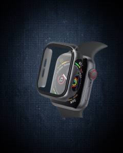 Apple Watch 40mm Camlı Kasa Ekran Koruyucu - Siyah