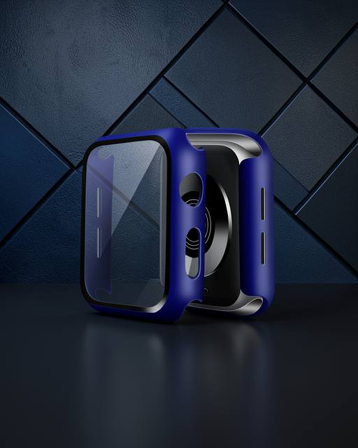 Apple Watch 40mm Camlı Kasa Ekran Koruyucu - Lacivert