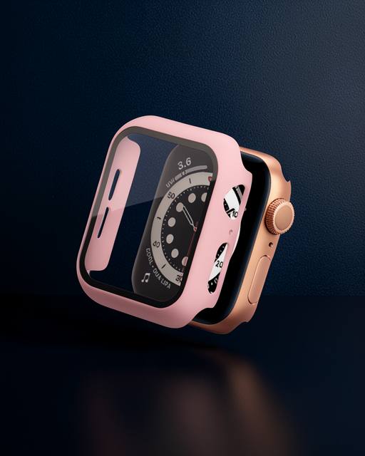 Apple Watch 40mm Camlı Kasa Ekran Koruyucu - Rose Gold