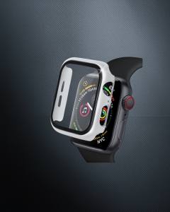 Apple Watch 41mm Camlı Kasa Ekran Koruyucu - Gümüş