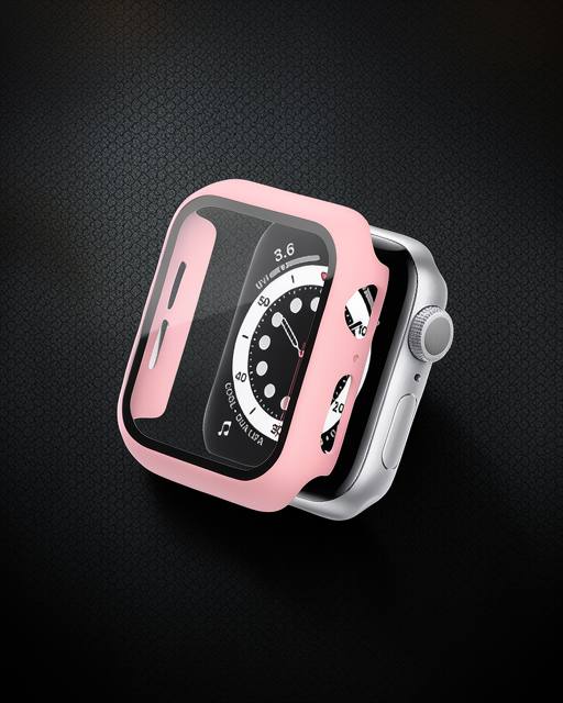 Apple Watch 41mm Camlı Kasa Ekran Koruyucu - Rose Gold