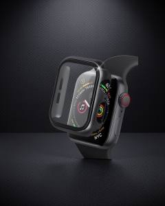 Apple Watch 42mm Camlı Kasa Ekran Koruyucu - Siyah