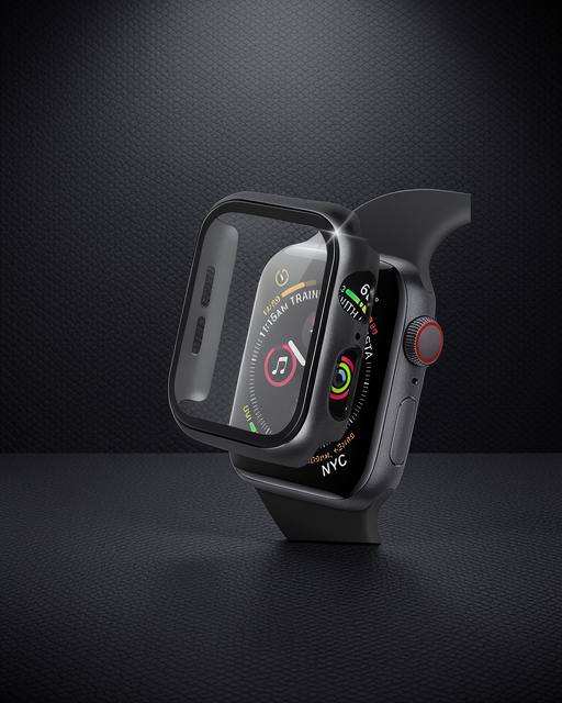 Apple Watch 42mm Camlı Kasa Ekran Koruyucu - Siyah