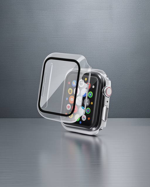 Apple Watch 42mm Camlı Kasa Ekran Koruyucu - Şeffaf