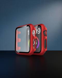 Apple Watch 42mm Camlı Kasa Ekran Koruyucu - Kırmızı