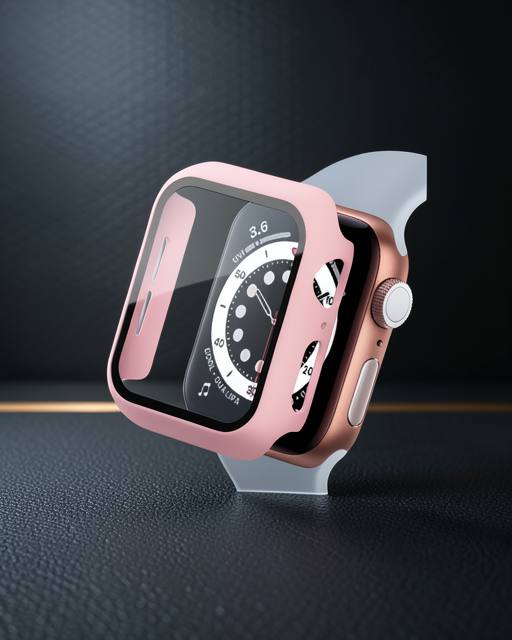 Apple Watch 42mm Camlı Kasa Ekran Koruyucu - Rose Gold
