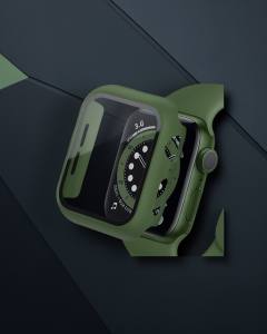 Apple Watch 42mm Camlı Kasa Ekran Koruyucu - Koyu Yeşil