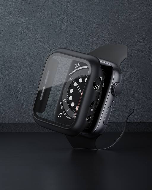 Apple Watch Ultra 49mm Camlı Kasa Ekran Koruyucu - Siyah