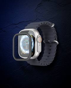 Apple Watch Ultra 49mm Alüminyum Kasa Cam Ekran Koruyucu - Siyah
