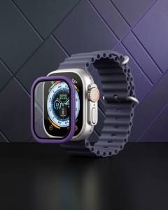 Apple Watch Ultra 49mm Alüminyum Kasa Cam Ekran Koruyucu - Mor