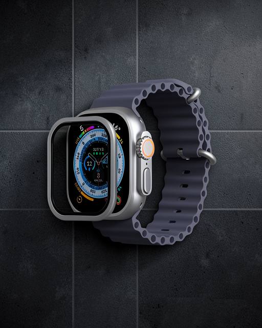 Apple Watch Ultra 49mm Alüminyum Kasa Cam Ekran Koruyucu - Gri