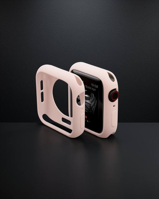 Apple Watch 44mm Silikon Alt Kasa - Pudra