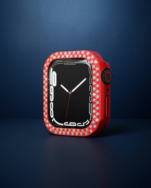 Apple Watch 44mm Taşlı Kasa - Kırmızı