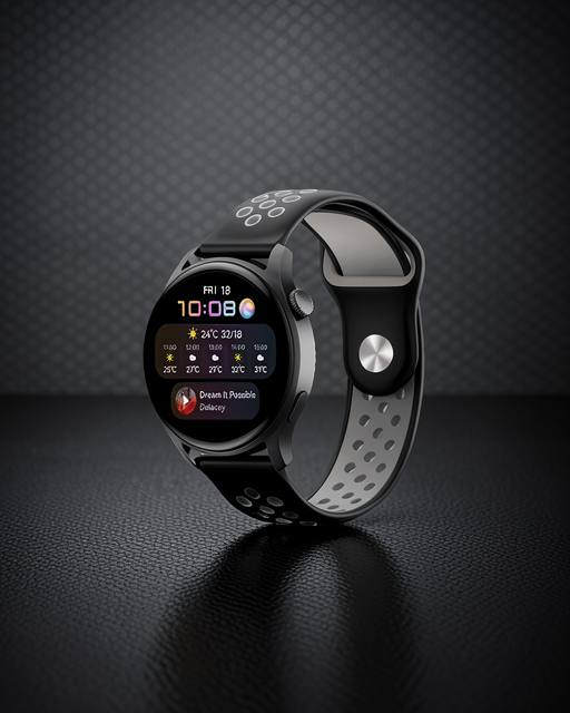 Watch 20mm Spor Delikli Kordon - Siyah-gri