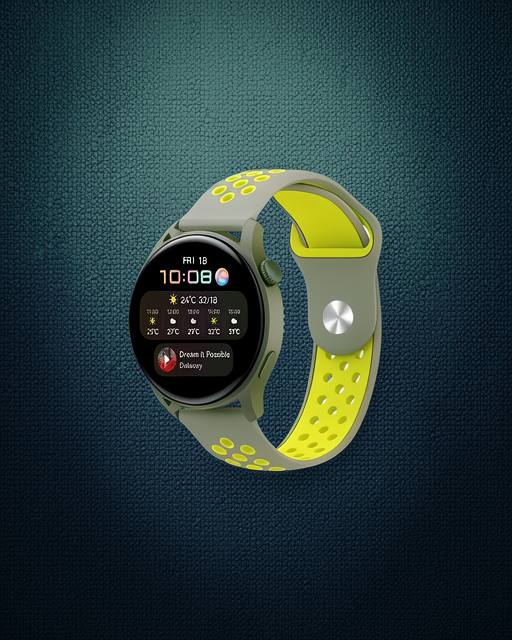 Watch 20mm Spor Delikli Kordon - Gri-yeşil