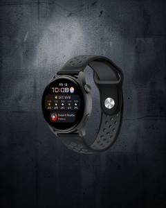 Watch 20mm Spor Delikli Kordon - Siyah-füme
