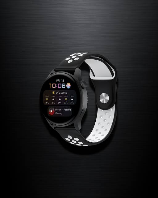Watch 22mm Spor Delikli Kordon - Siyah-beyaz