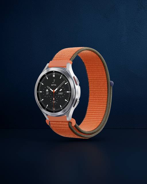 Watch 22mm Hasırlı Cırtcırtlı Kordon - Turuncu
