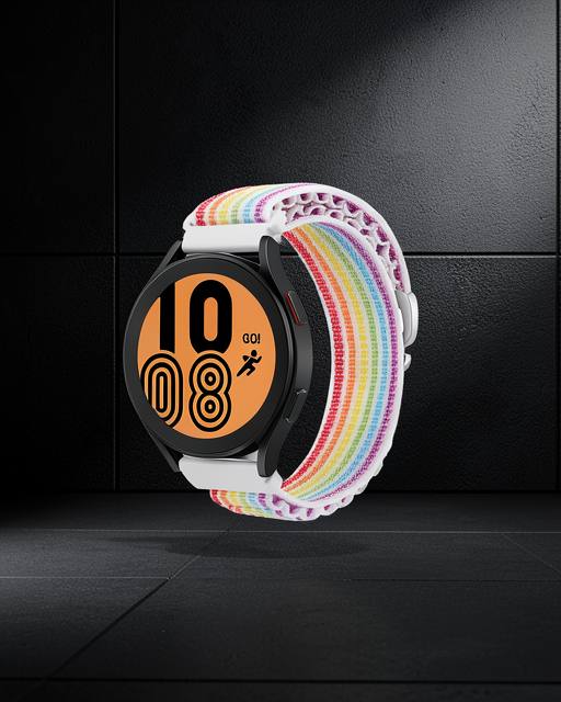 Watch 22mm Kr410 Kumaş Kordon - Gökkuşağı