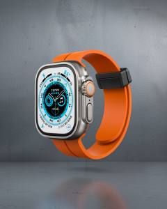 Apple Watch 42mm Kr412 Elegance Stylısh Kordon (saat Değildir) - Turuncu