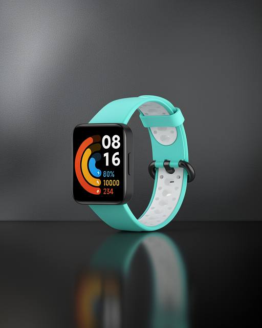 Xiaomi Redmi Watch 2 Spor Delikli Kordon - Turkuaz-beyaz