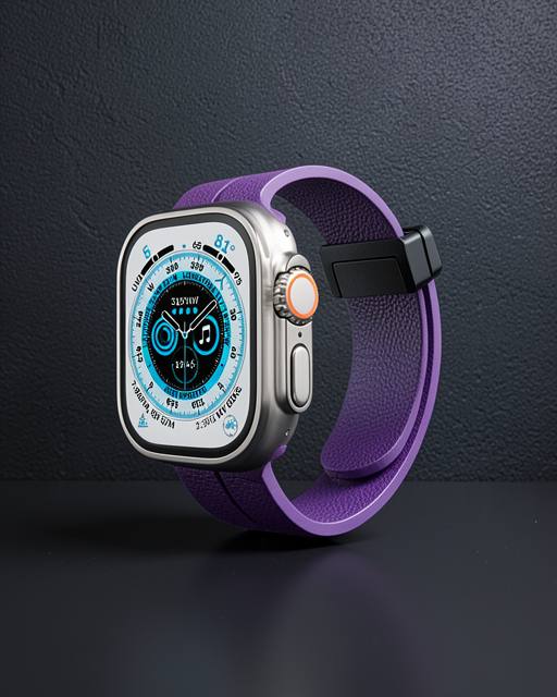 Apple Watch 42mm Kr412 Elegance Stylısh Kordon (saat Değildir) - Derin Mor
