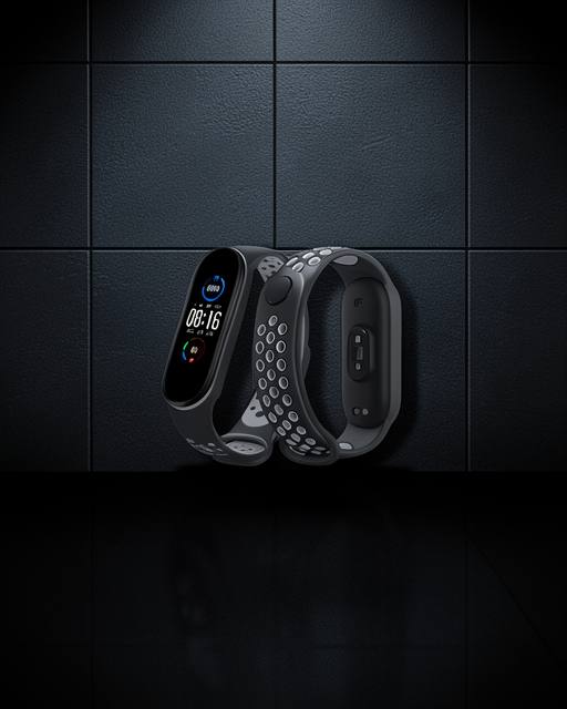 Xiaomi Mi Band 6 Spor Delikli Kordon - Siyah-gri