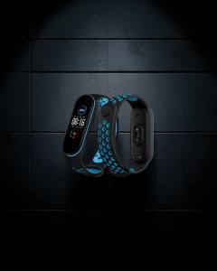 Xiaomi Mi Band 6 Spor Delikli Kordon - Siyah-mavi
