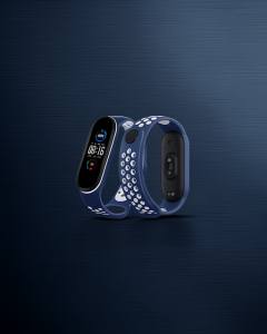 Xiaomi Mi Band 6 Spor Delikli Kordon - Lacivert-beyaz