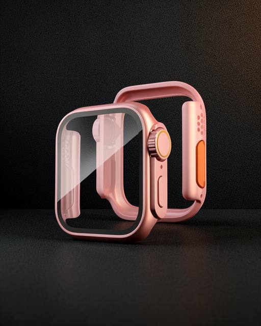 Apple Watch 41mm Watch 49mm Kasa Dönüştürücü Ve Ekran Koruyucu - Rose Gold