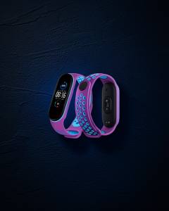 Xiaomi Mi Band 6 Spor Delikli Kordon - Mor-mavi