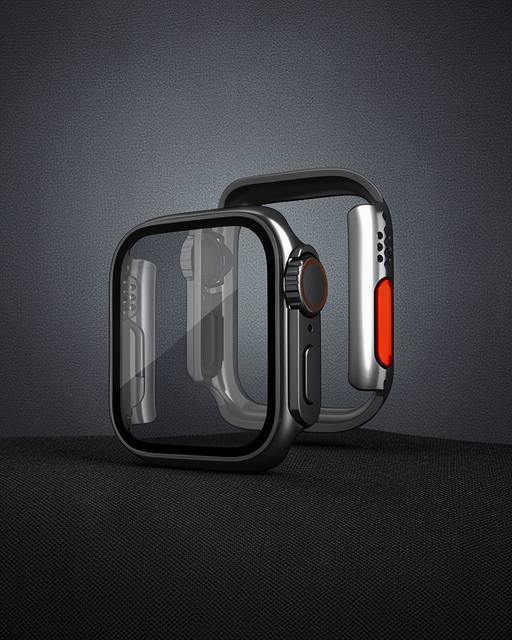 Apple Watch 44mm Watch 49mm Kasa Dönüştürücü Ve Ekran Koruyucu - Siyah