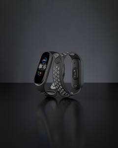 Xiaomi Mi Band 7 Spor Delikli Kordon - Siyah-gri