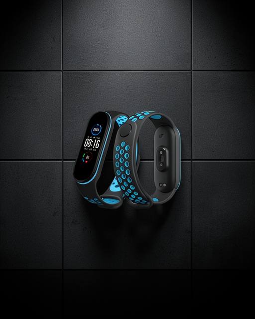 Xiaomi Mi Band 4 Spor Delikli Kordon - Siyah-mavi