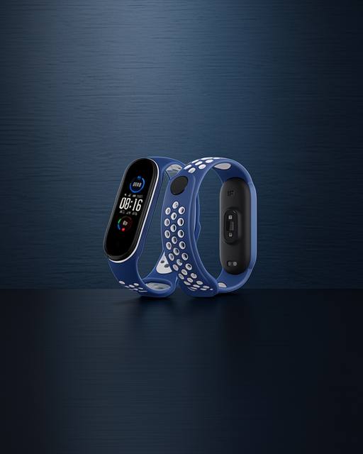 Xiaomi Mi Band 4 Spor Delikli Kordon - Lacivert-beyaz