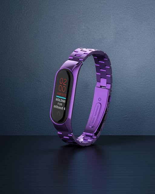 Xiaomi Mi Band 4 Metal Baklalı Kordon - Mor
